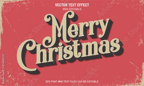 Obraz Merry christmas  3d editable text effect