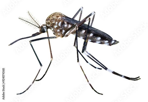 Fototapeta Tiger mosquito (Aedes albopictus), isolated on transparent background