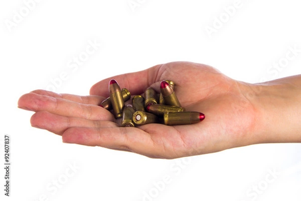 Obraz Hand Holding bullets
