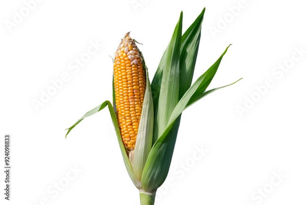 Fototapeta corn ear, isolated on white background, full depth of field