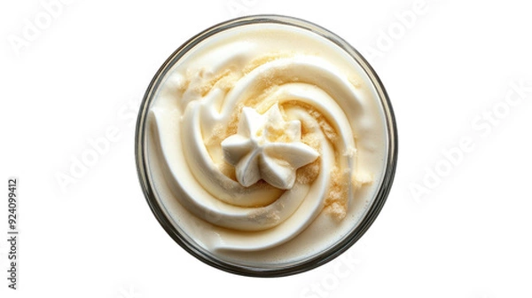 Fototapeta vanilla milkshake top view transparent background