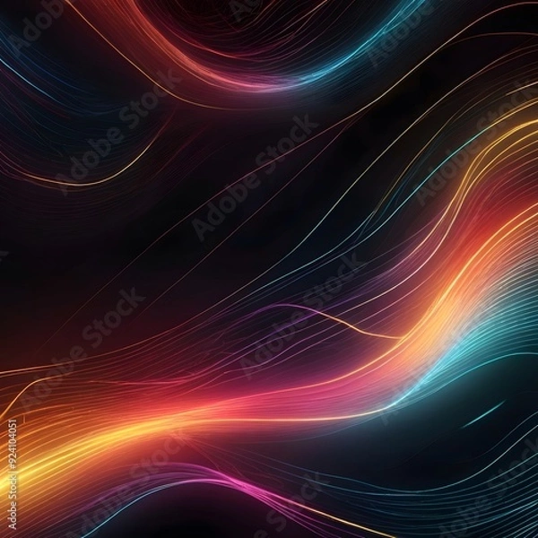Fototapeta Gradient attractive neon line technology background abstract