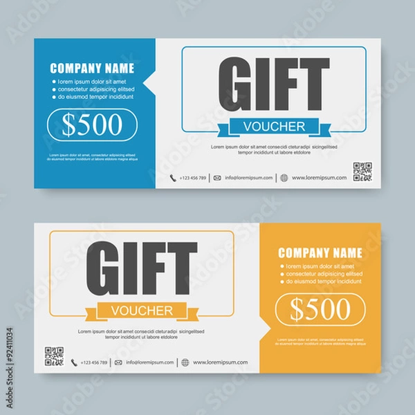 Obraz Voucher, Gift certificate, Coupon template.