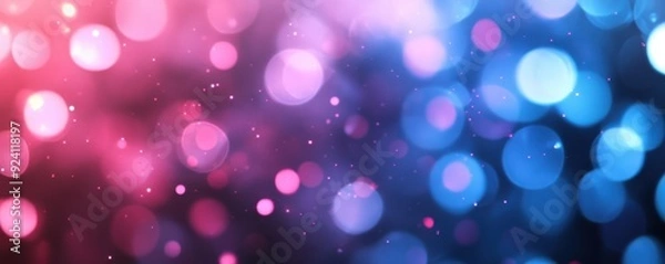 Fototapeta Colorful blurred bokeh lights creating a vibrant and dreamy atmosphere, perfect for festive backgrounds and creative design projects.