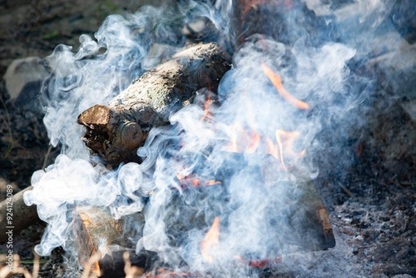 Obraz dym z ogniska