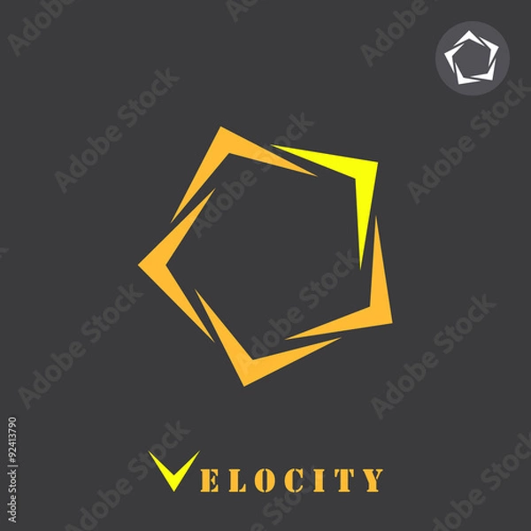 Fototapeta Pentagon segmented arrow pointer