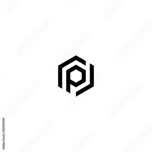 Fototapeta Initial letter P logo vector design template