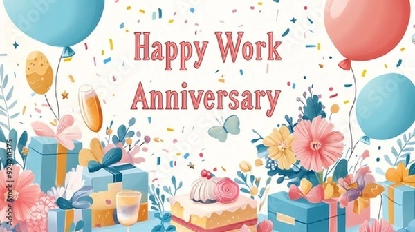 Obraz anniversary card, workplace