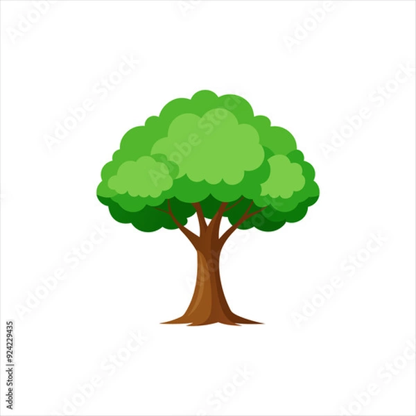 Obraz high resolution vector, silhouette, colorful tree image,