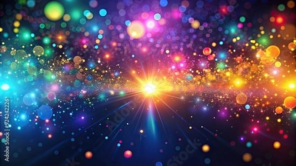 Obraz Colorful abstract background with glowing particles and lights, abstract, colorful, vibrant, bright, glowing, particles, lights