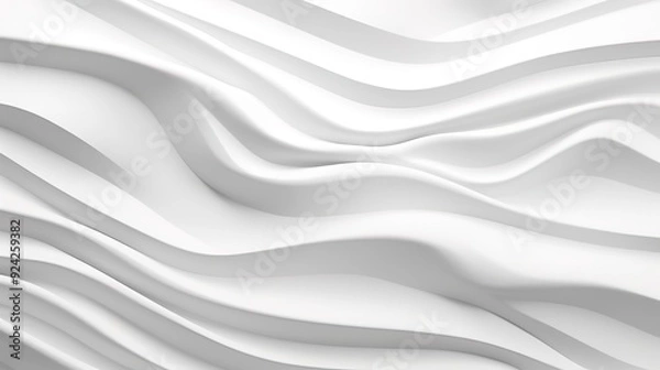Fototapeta Abstract white background with soft curved lines.