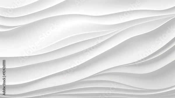 Obraz Abstract white background with wavy lines.