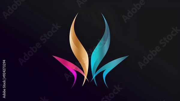 Fototapeta Best 3D minimalist colorful and unique logo design made by AI
