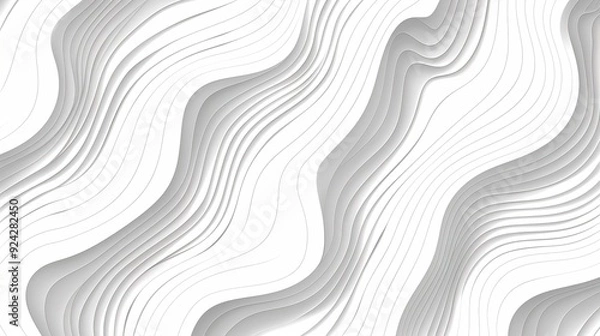Fototapeta Abstract white wavy background with layered lines.