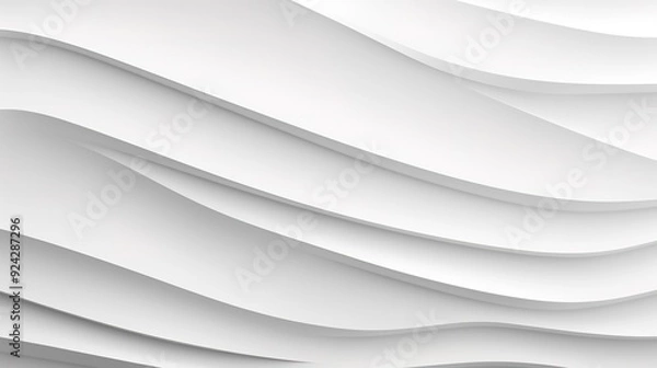 Obraz Abstract white wavy background with soft light and shadow.
