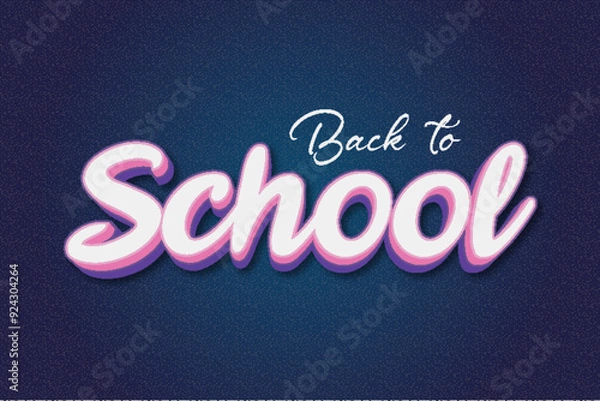 Obraz Back to school typography premium editable 3d editable text style effect