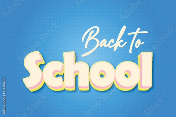 Obraz Back to school typography premium editable 3d editable text style effect
