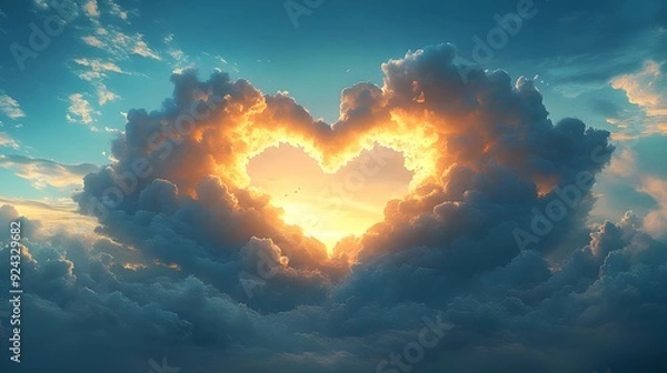 Fototapeta heart in the sky