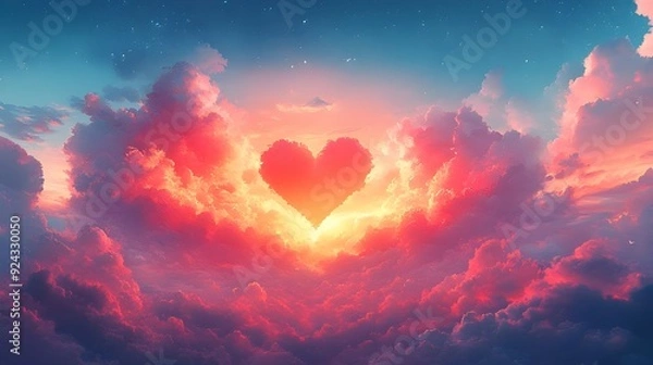 Fototapeta heart in the sky