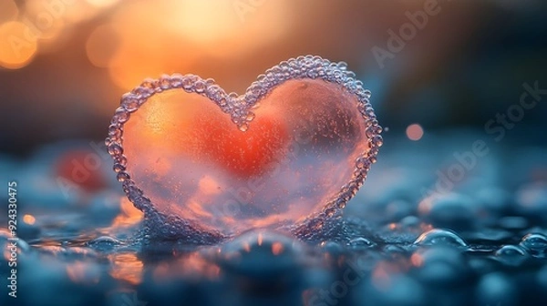 Fototapeta heart in the snow