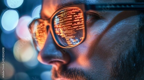 Fototapeta Touch screen monitor, Internet communication.