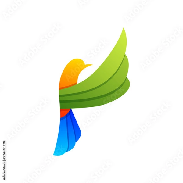 Obraz colorful bird abstract logo design