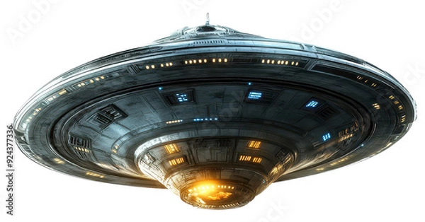 Fototapeta ufo alien ship isolated on transparent background