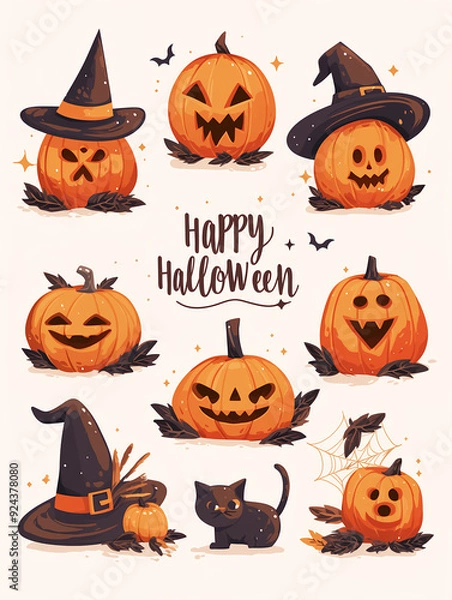 Fototapeta ハロウィンのイラストセット