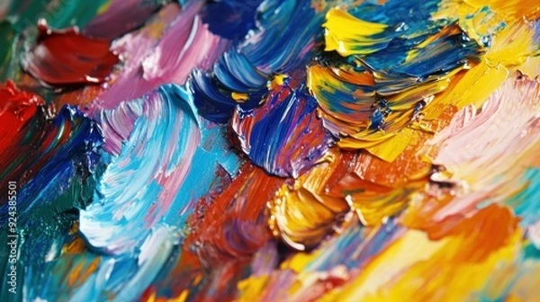 Fototapeta Abstract Oil Painting with Vibrant Colors