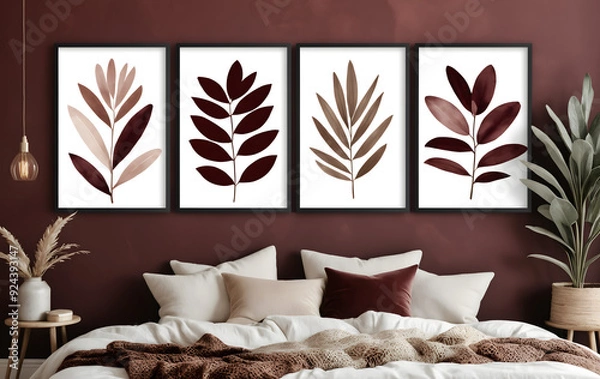 Fototapeta Boho Wall Art: Neutral Botanical and Abstract Prints for Stylish Decor