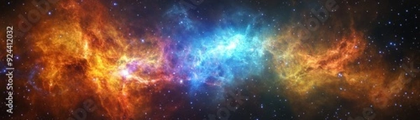 Fototapeta Cosmic Serenity - Colorful Planetary Nebula with Copy Space