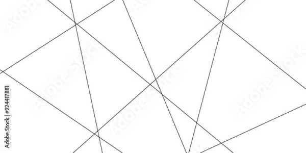 Fototapeta Random chaotic lines. Abstract geometric pattern. Outline monochrome texture. 