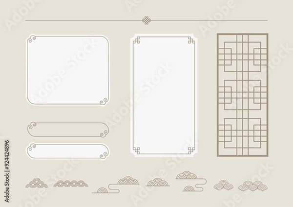 Fototapeta Vector illustration of Korean traditional patterns.