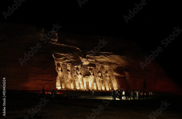 Fototapeta sound and light show at Abu simbel temple in Aswan, Egypt