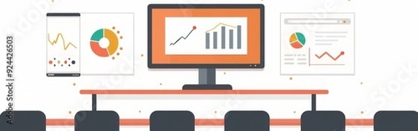 Fototapeta Data Analysis Presentation: Charts & Graphs for Business Growth