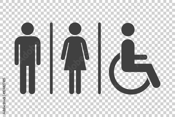 Fototapeta WC icon set on white background