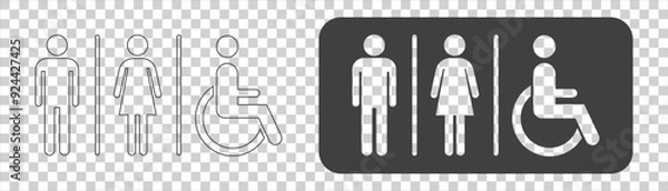 Obraz WC icon set on white background