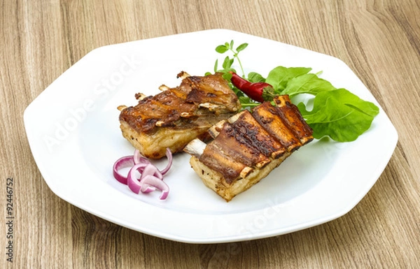 Fototapeta Roasted lamb ribs