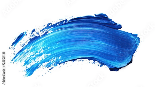Fototapeta blue brush stroke on transparent background