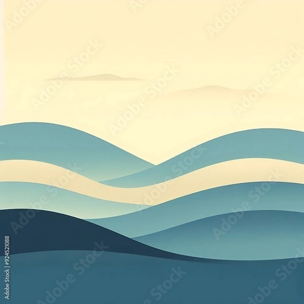 Obraz minimalist landscape featuring rolling hills