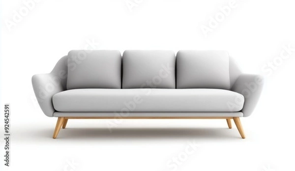 Fototapeta Elegant and luxurious sofa isolated on white background, simple design