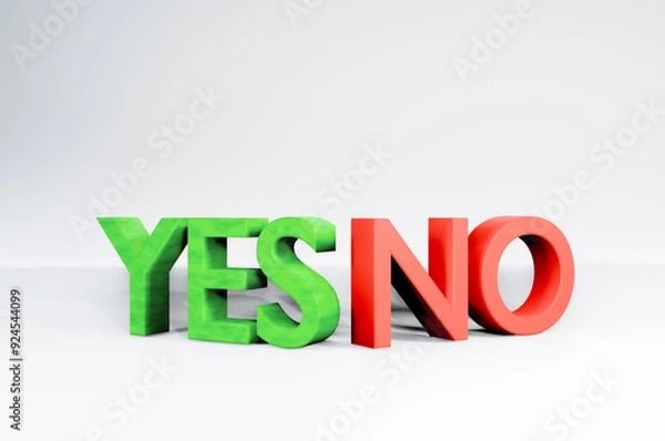 Fototapeta 3d text style yes and no concept