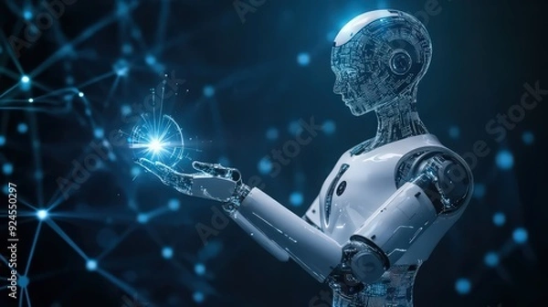 Fototapeta Artificial intelligence technology and machine learning are revolutionizing data science