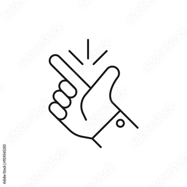 Obraz easy icon, finger snapping line sign - editable stroke vector illustration