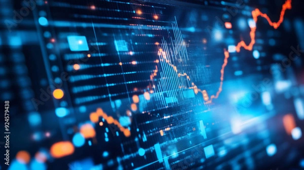Obraz Data analysis in global finance, forecasting economic market dynamics