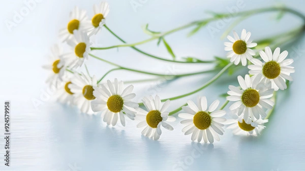 Obraz Daisies on Soft Blue Background