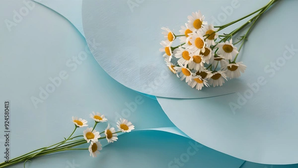 Obraz Daisies on Soft Blue Background