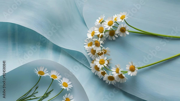 Obraz Daisies on Soft Blue Background