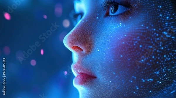 Obraz Emotion Recognition AI Interface - Advanced Facial Expression Analysis Technology