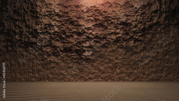Obraz Rock wall background with ground cracked